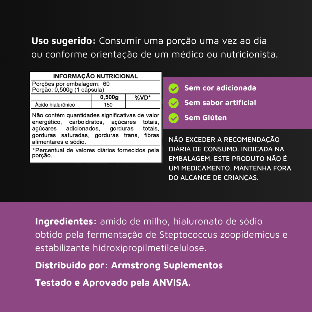Ácido Hialurônico Armstrong – 150mg (60 Cápsulas)