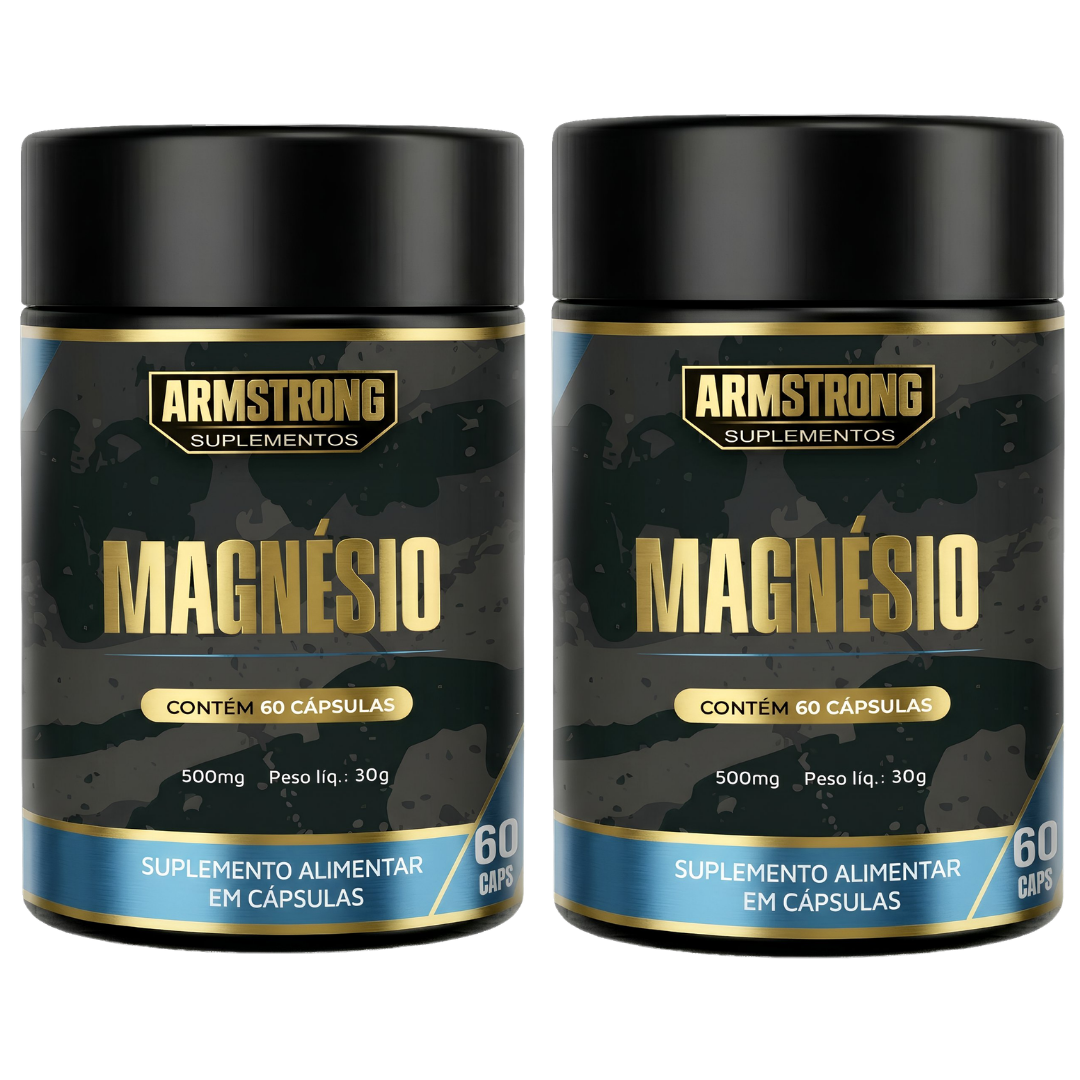 Kit 02 Magnésio Triplo Armstrong – Bisglicinato, Dimalato e Óxido