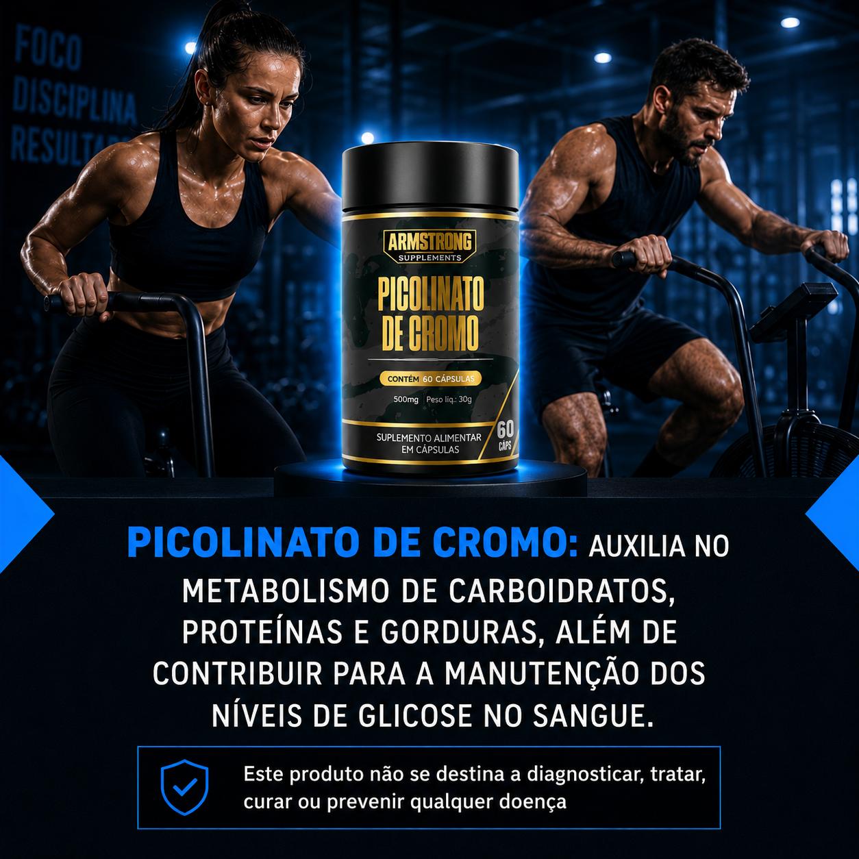 Picolinato de Cromo Armstrong Suplementos – 500mg (60 Cápsulas)