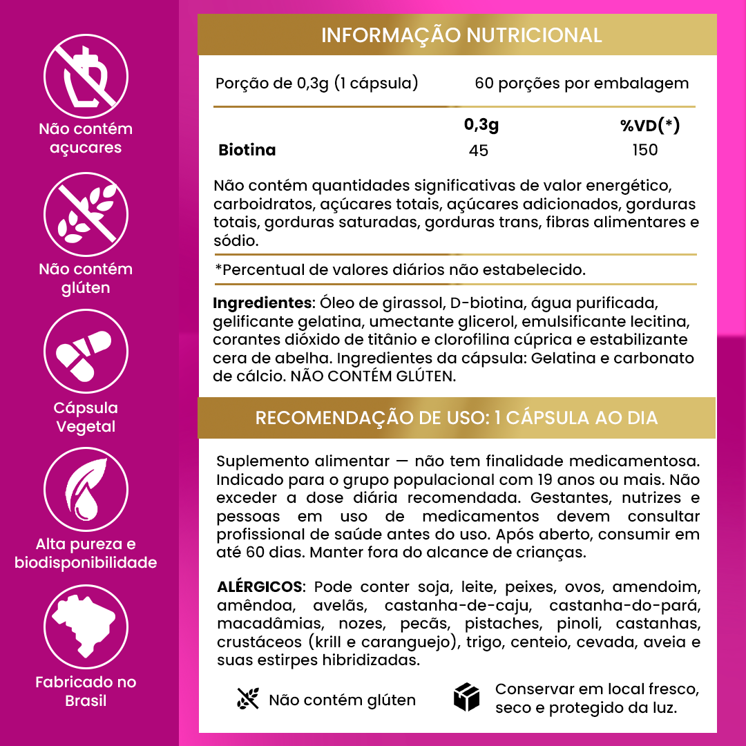 Biotina Armstrong – Armstrong Suplementos (60 Cápsulas)
