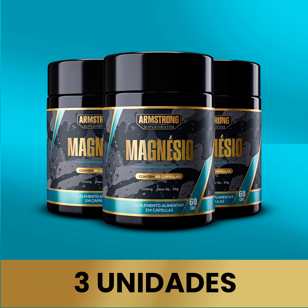 Kit 03 Magnésio Triplo Armstrong – Bisglicinato, Dimalato e Óxido