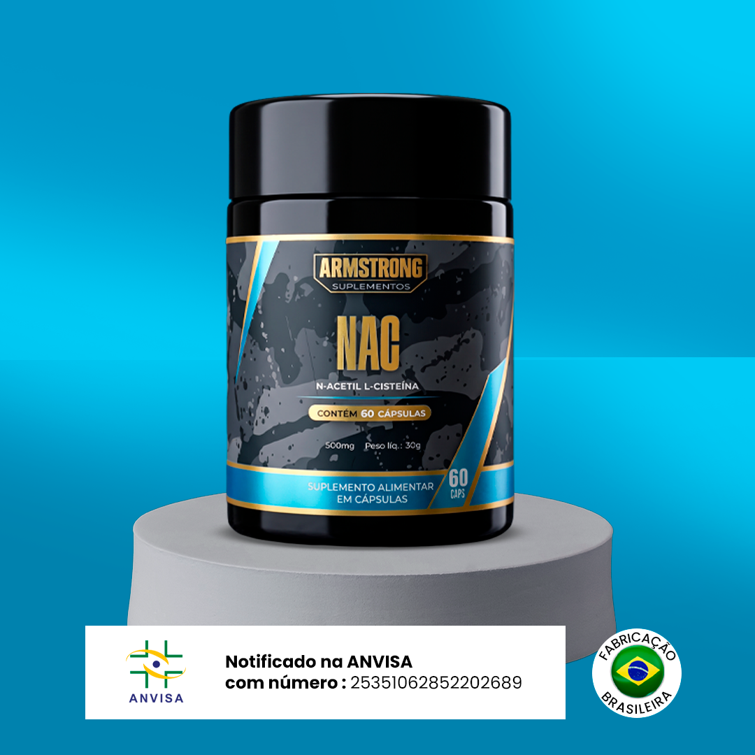 NAC N-Acetil L-Cisteína 400mg Armstrong Suplementos – 60 Cápsulas