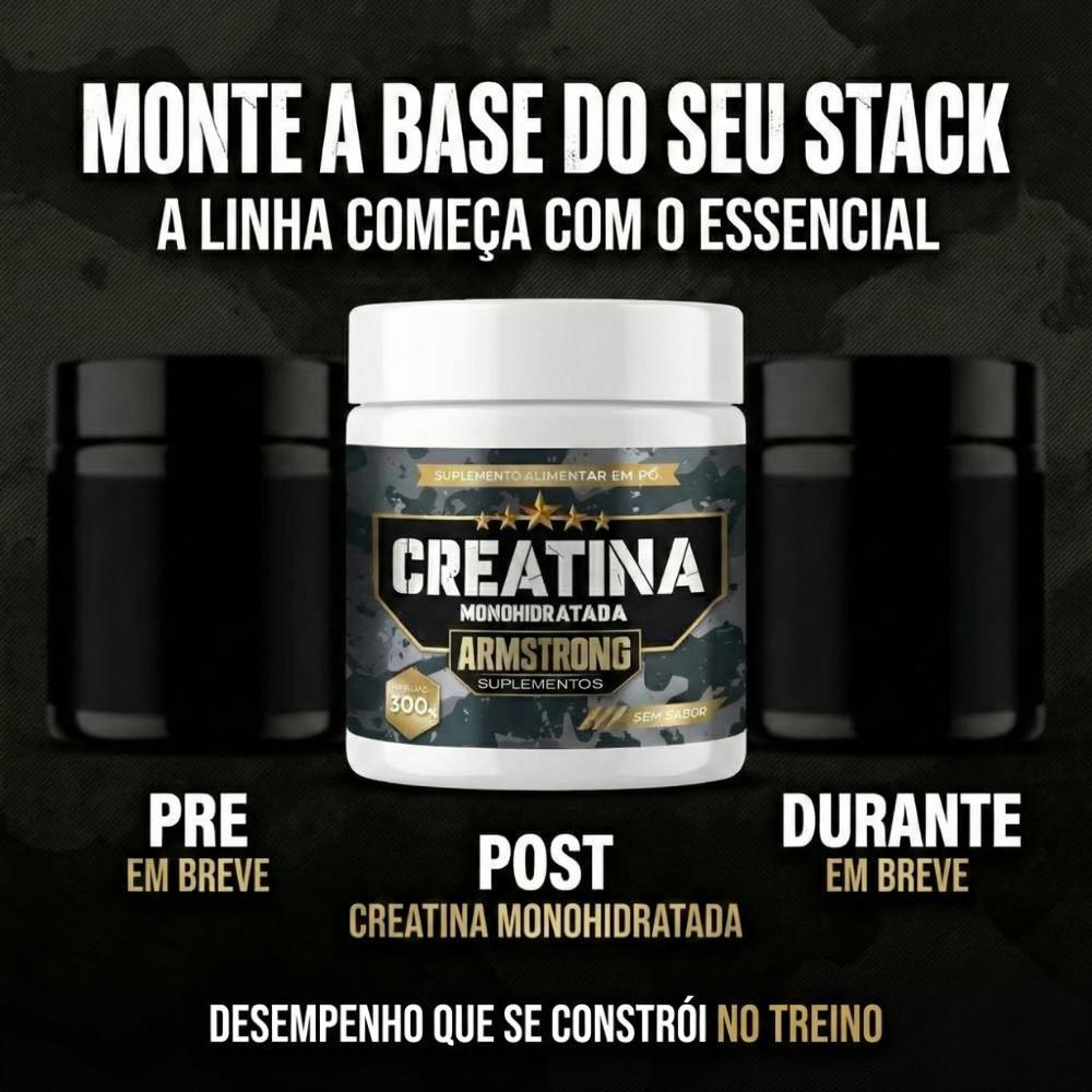Creatina Monohidratada Armstrong Suplementos – 100% Pura (300g)