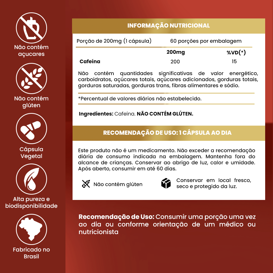 Cafeína Armstrong – 200mg (60 Cápsulas)