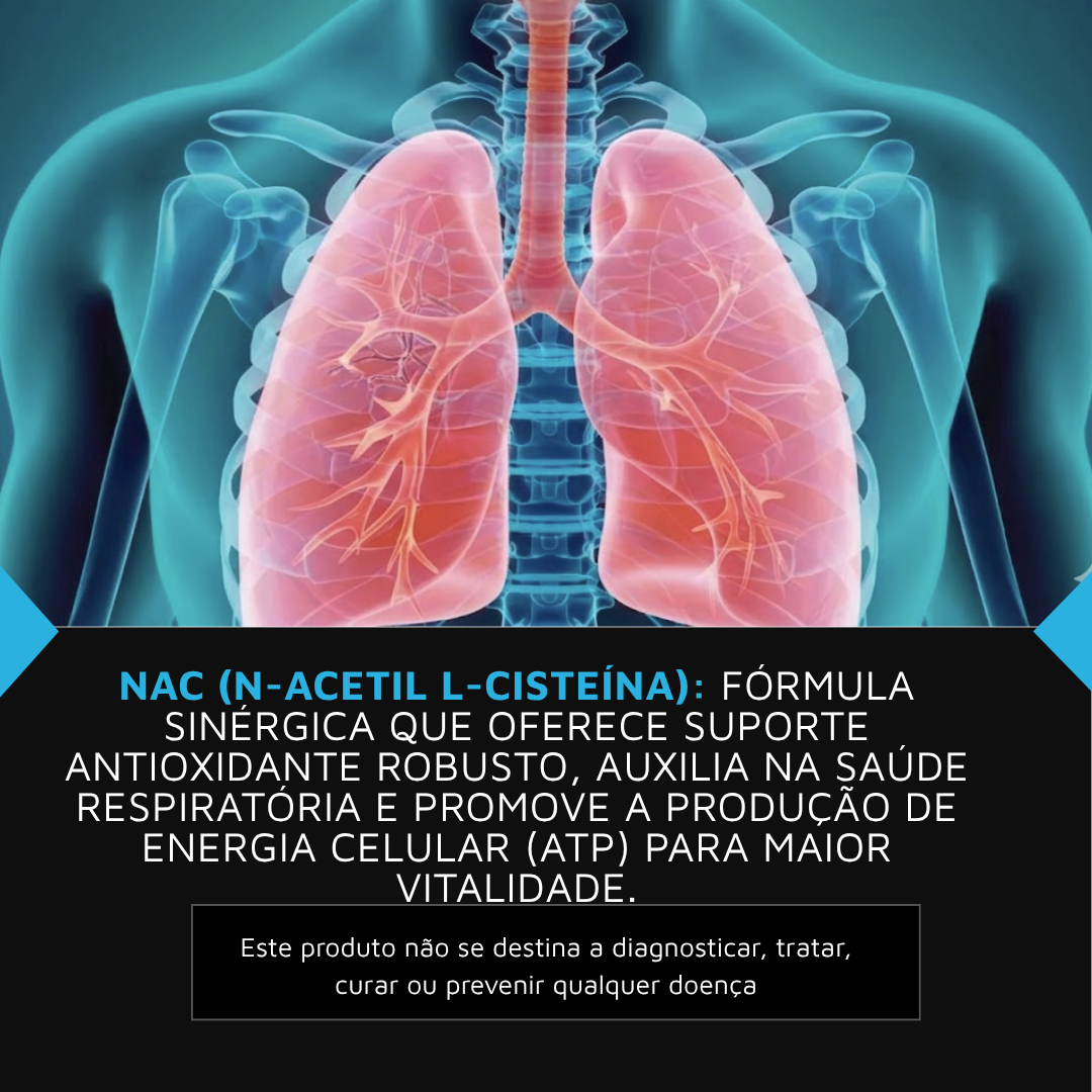 NAC N-Acetil L-Cisteína 400mg Armstrong Suplementos – 60 Cápsulas