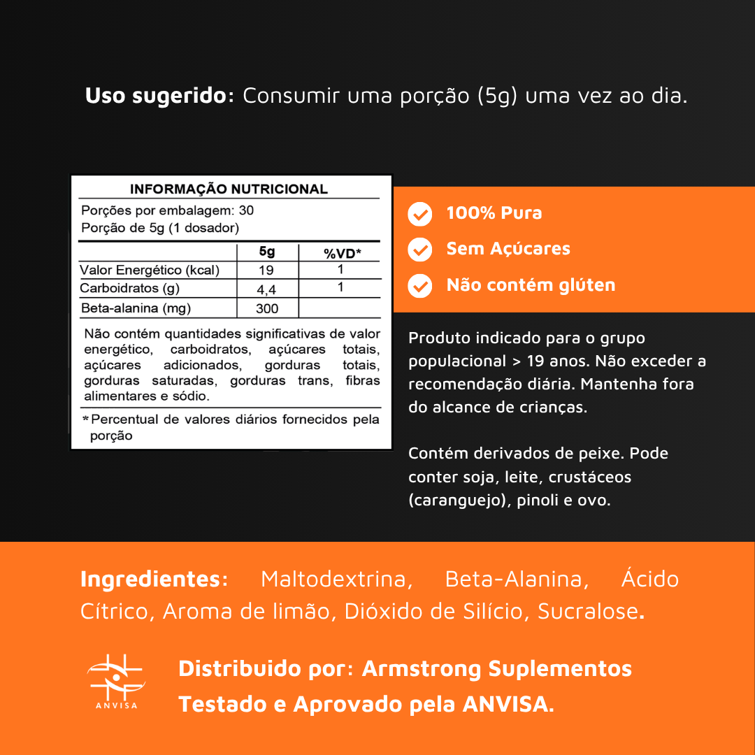 Beta Alanina Armstrong – 150g (Pó)