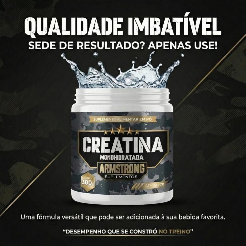 Creatina Monohidratada Armstrong Suplementos – 100% Pura (300g)