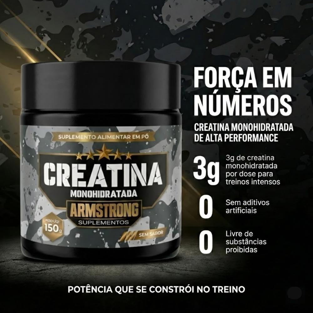 Creatina Monohidratada Armstrong Suplementos – 100% Pura (150g)