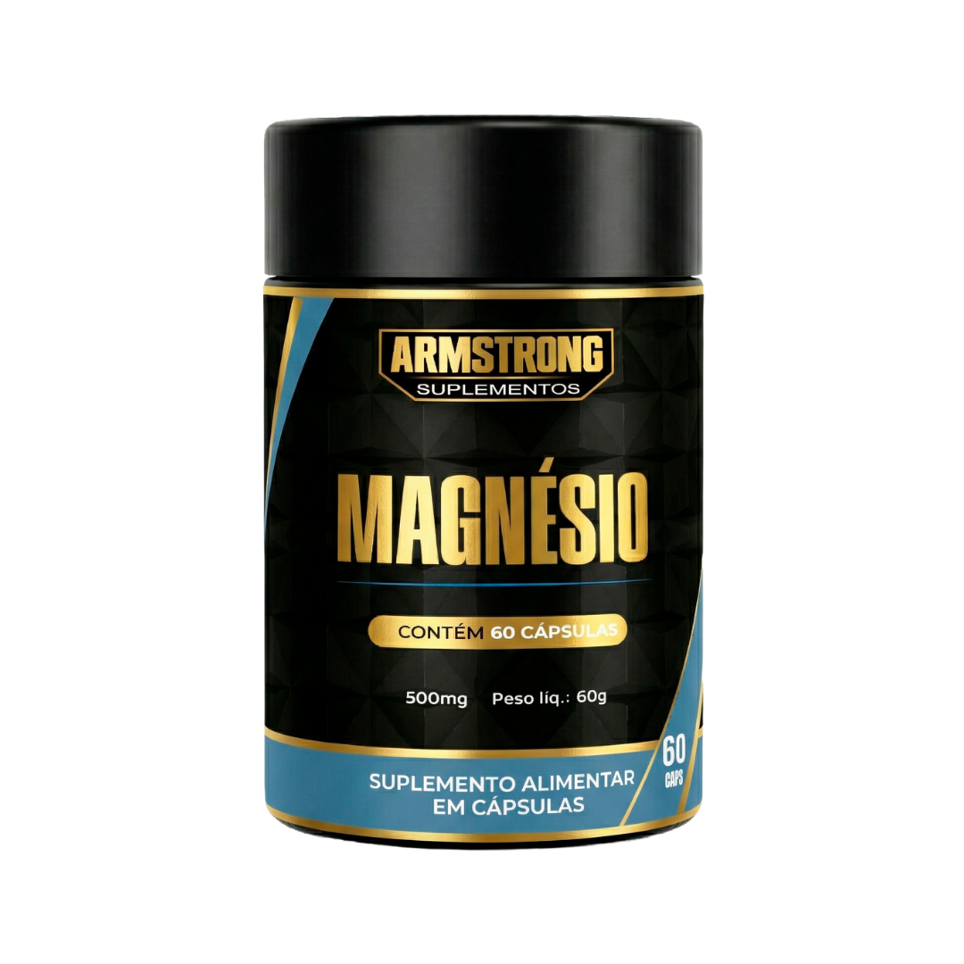 Magnésio Triplo (Bisglicinato + Dimalato + Óxido) - Armstrong Suplementos - 60 Cápsulas.