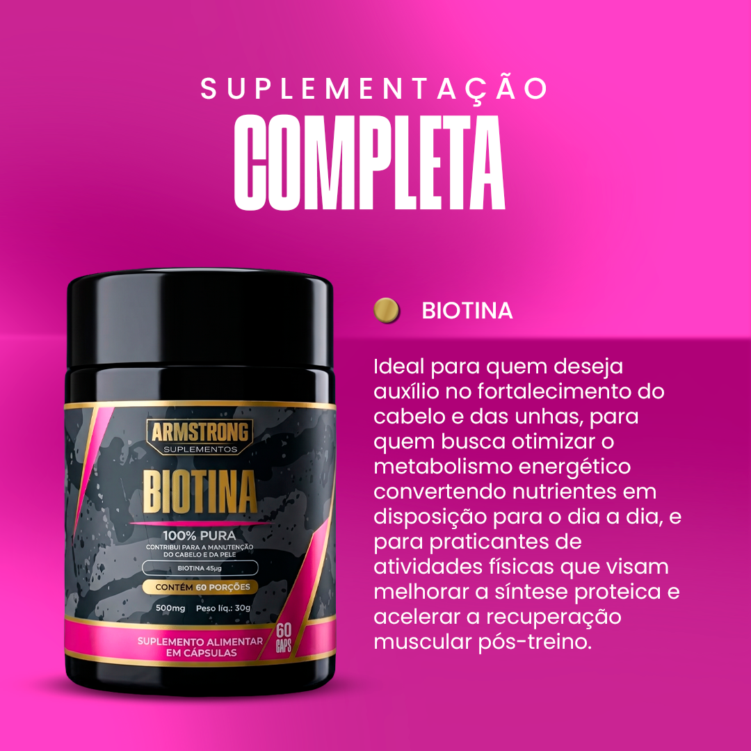 Biotina Armstrong – Armstrong Suplementos (60 Cápsulas)