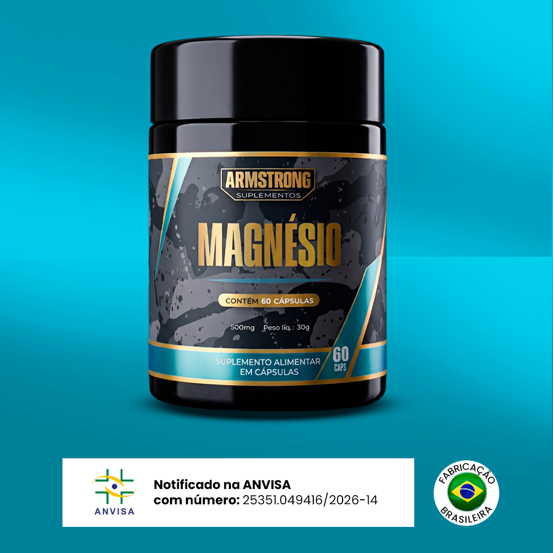 Magnésio Triplo Armstrong – Bisglicinato, Dimalato e Óxido (60 Cápsulas)