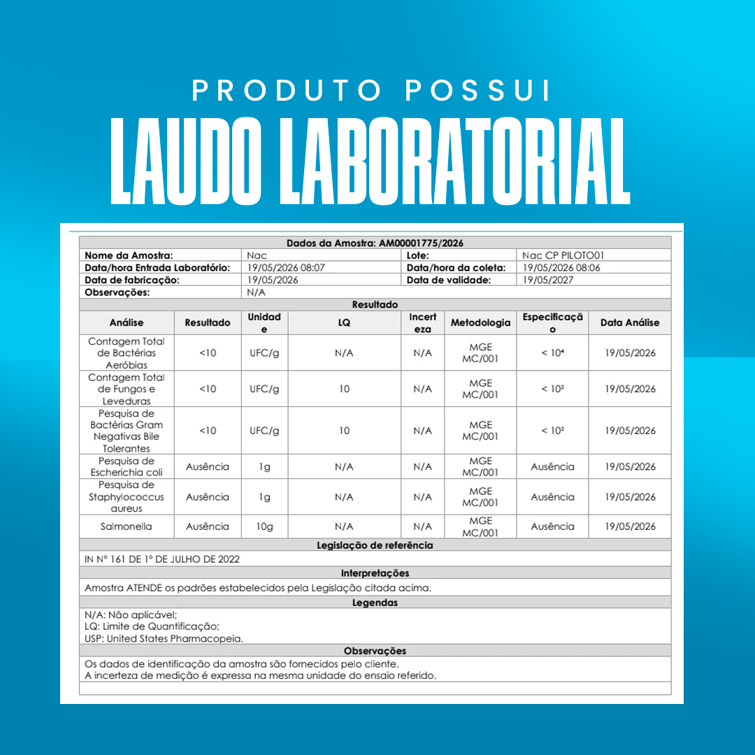 NAC N-Acetil L-Cisteína 400mg Armstrong Suplementos – 60 Cápsulas
