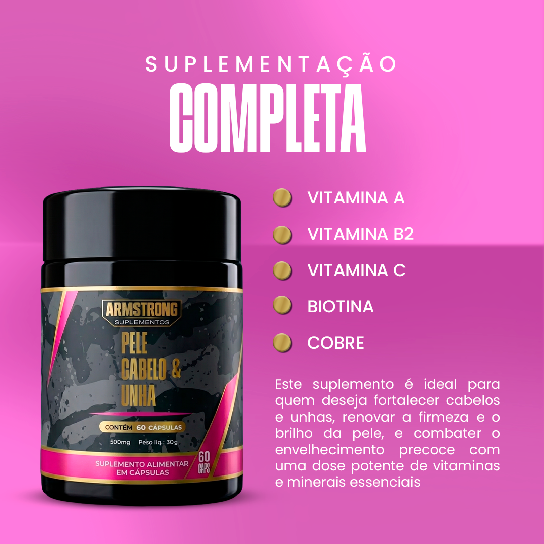 Kit 03 Pele, Cabelo & Unha Armstrong – 30 Cápsulas
