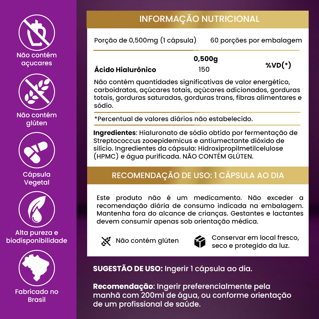 Ácido Hialurônico Armstrong – 150mg (60 Cápsulas)