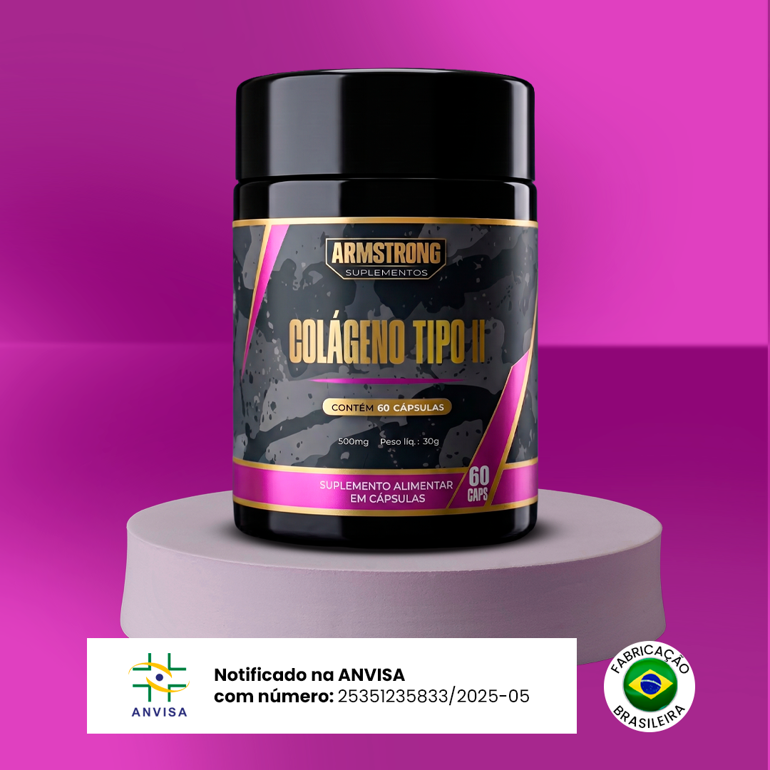 Colágeno Tipo II Armstrong – Com MSM e Ácido Hialurônico (60 Cápsulas)