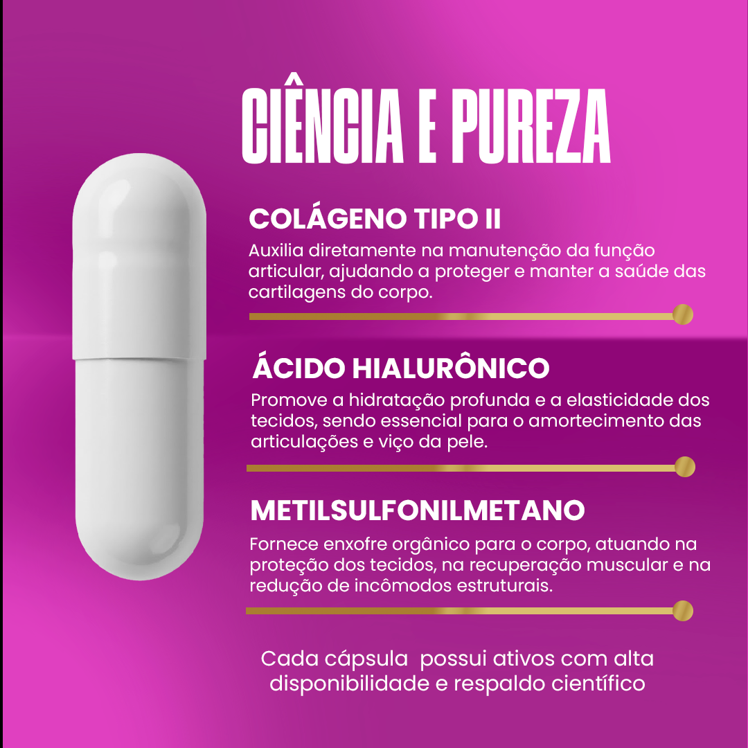 Colágeno Tipo II Armstrong – Com MSM e Ácido Hialurônico (60 Cápsulas)
